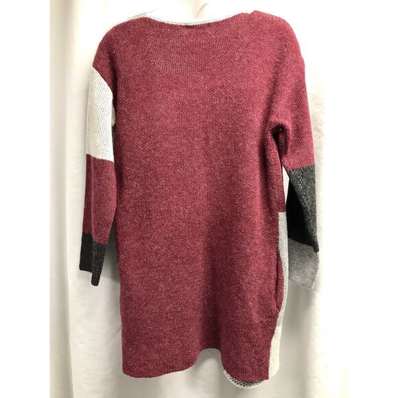 Military Hippie Color Block Open Front Drop Shoulder Cardigan Size M - Picture 4 of 9